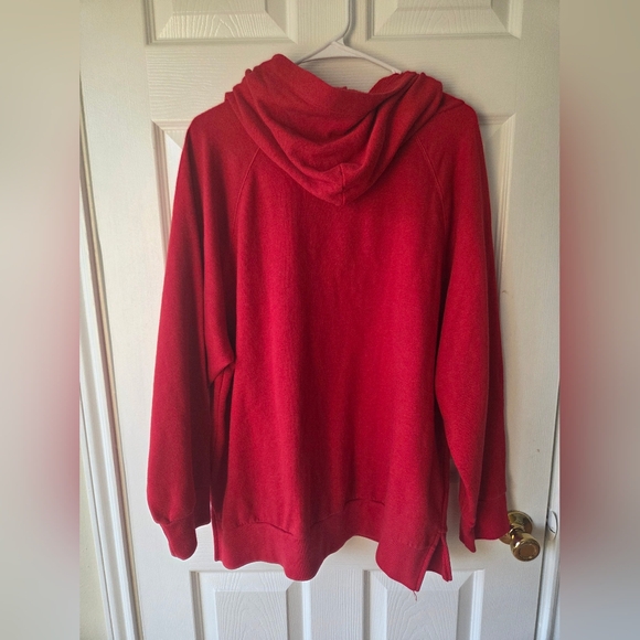 PINK Victoria's Secret Sweatshirt L Hoodie Red Sequins - Picture 3 of 6